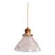 Suspension Art Déco en verre rainuré transparent, Holophane, 1920-30 