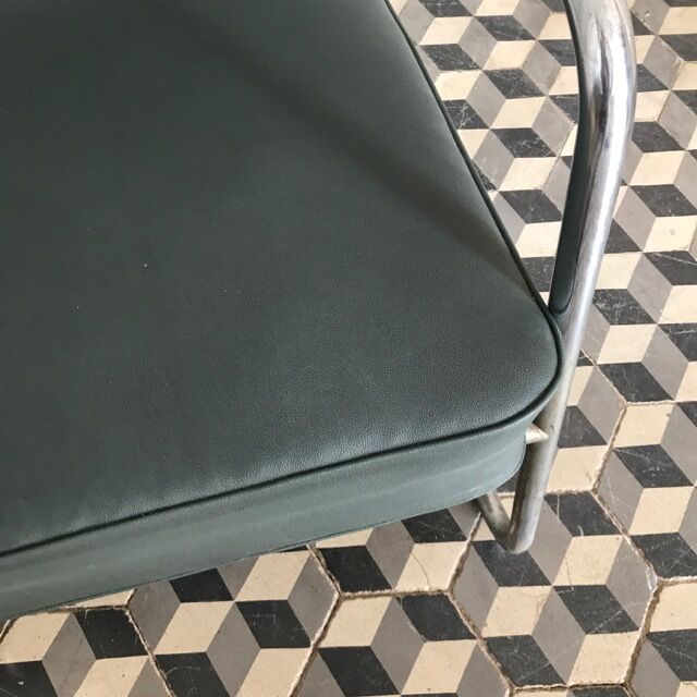 Fauteuil de bureau industriel skaï gris
