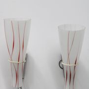 1970s Pair of Glass Wall Lamps , Czechoslovakia