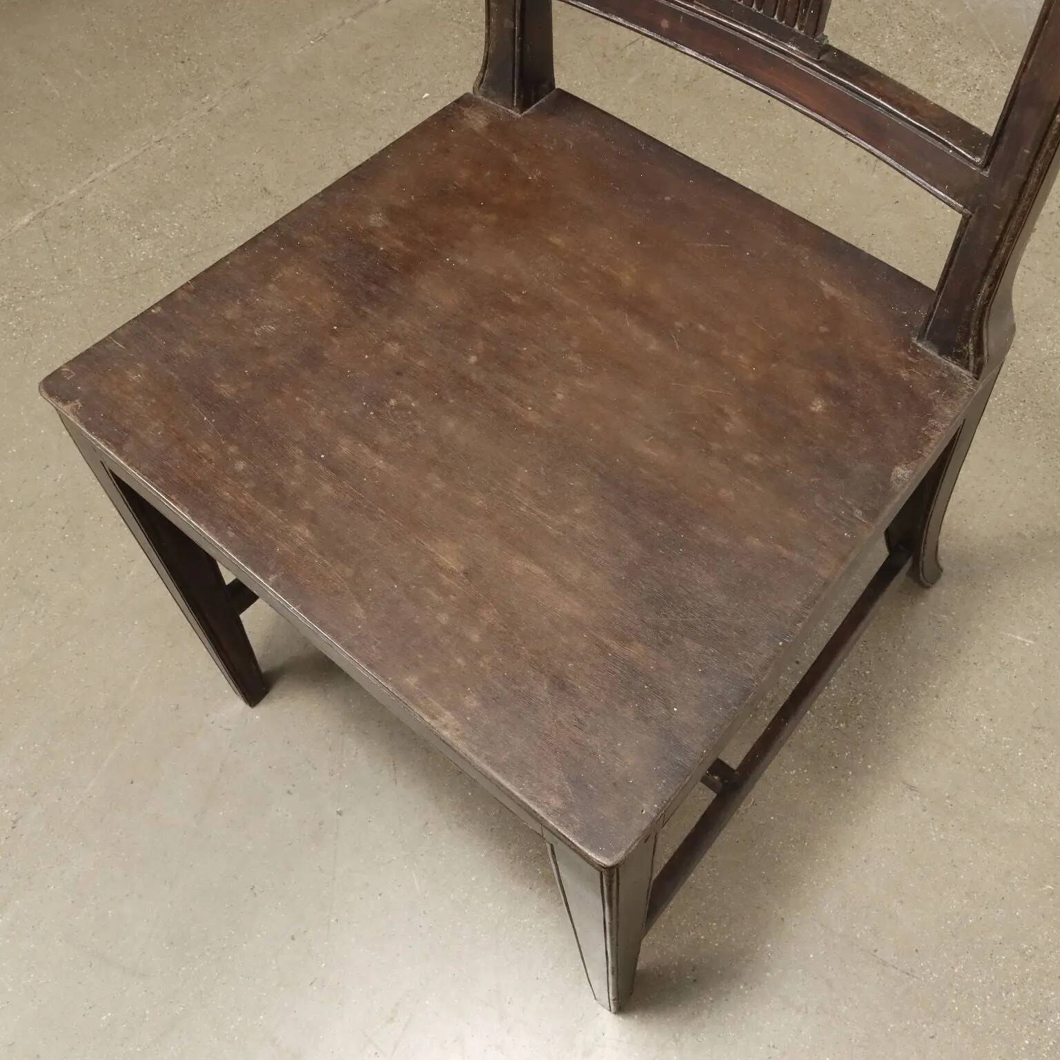 Antique Directoire chairs in walnut, restorations, Italy, 19th century