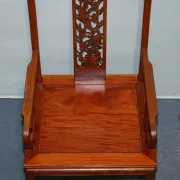 Vintage Oriental Armchair in Carved Teak, China