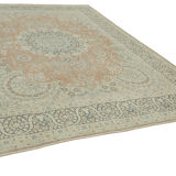 Hand-knotted persian vintage 1970s 290 cm x 390 cm beige wool carpet