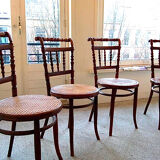 4 bentwood and webbing Dining Chairs by Jacob and Josef Kohn