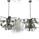 Mid-century pair of Italian chrome chandeliers from 70