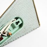 Pair of beautiful mint green Mid Century Modern perforated sheet metal wall