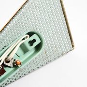 Pair of beautiful mint green Mid Century Modern perforated sheet metal wall