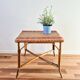 Rectangular rattan table for children, French vintage, side table.