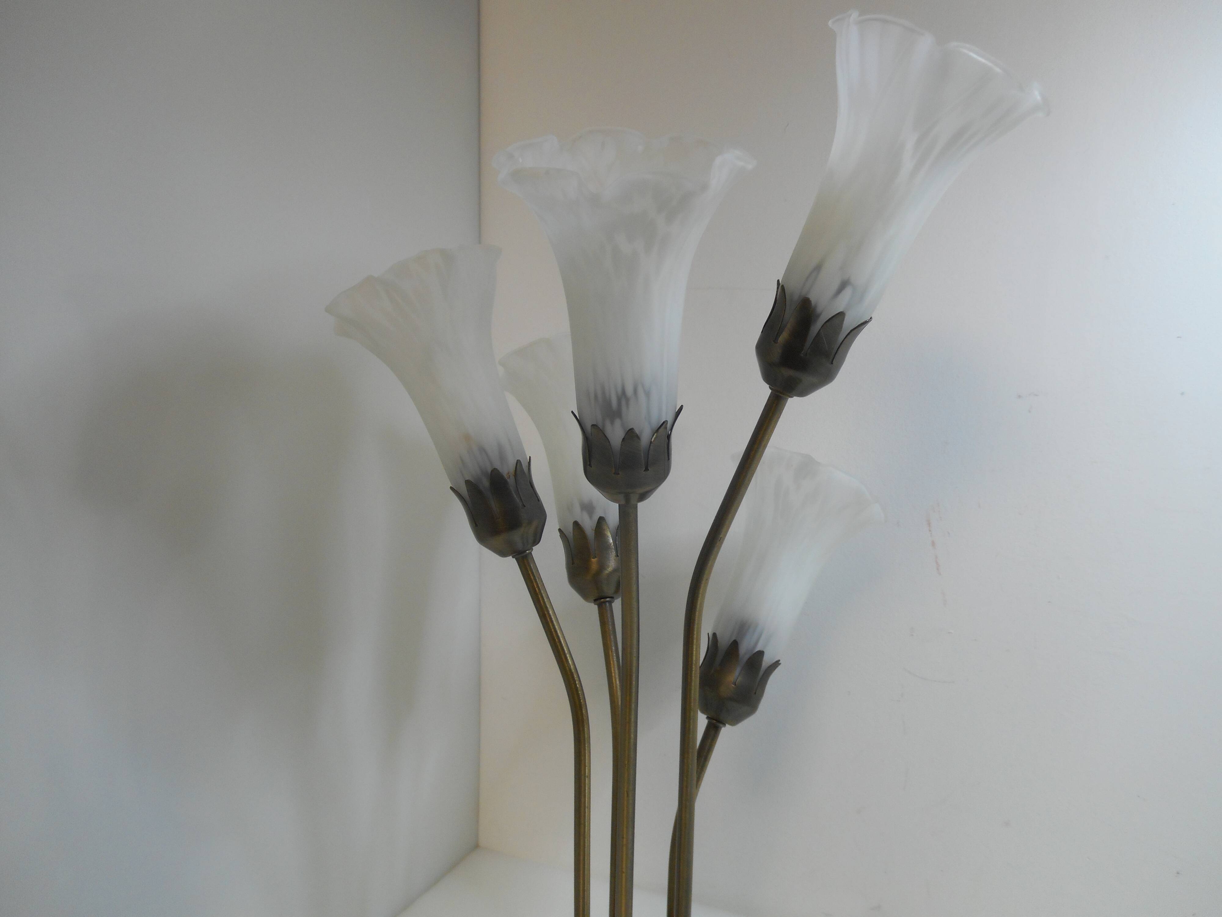 Lamp 5 branches tulips style art nouveau