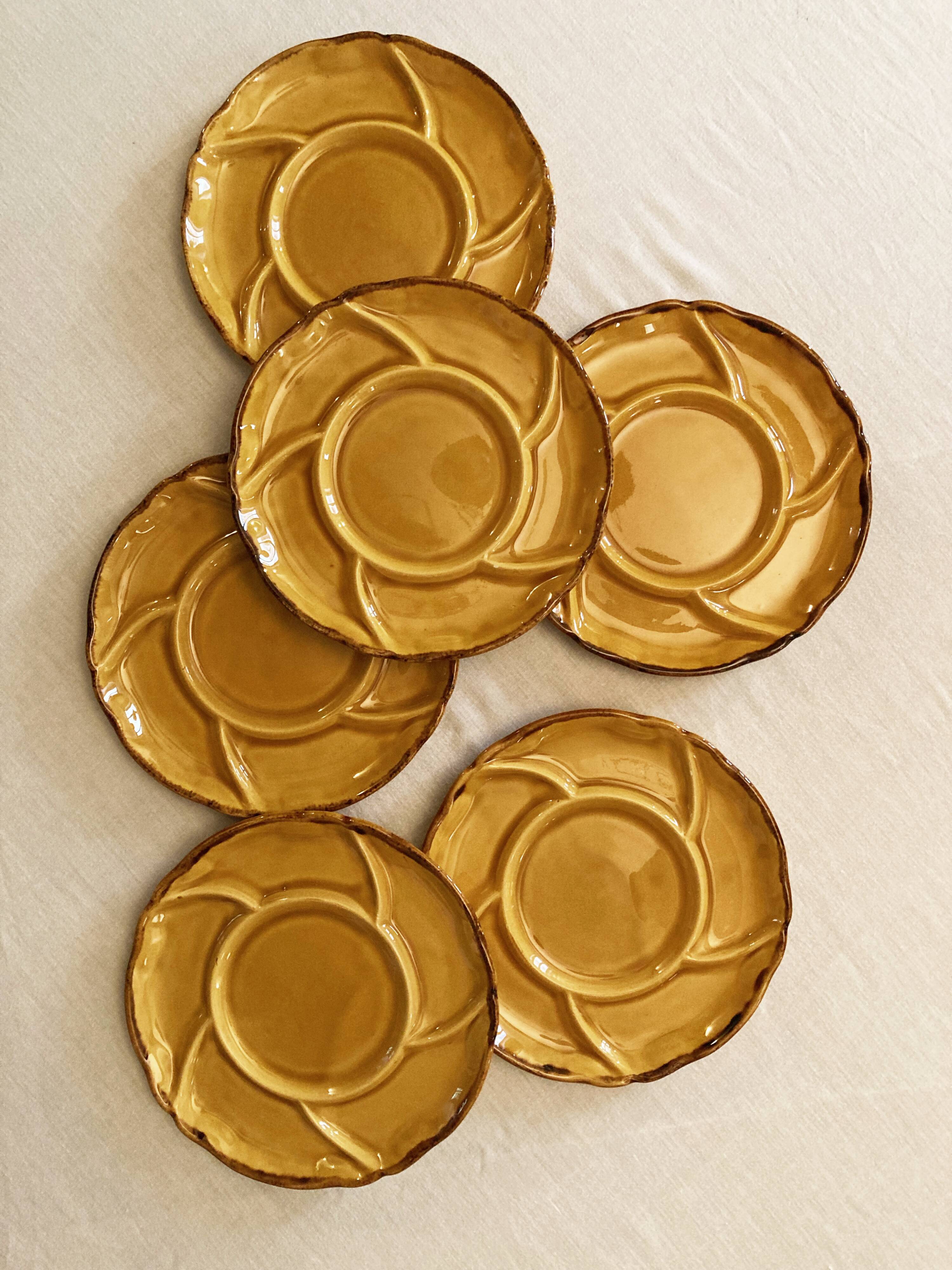 6 compartmentalized plates Les Faïences de Haute-Provence