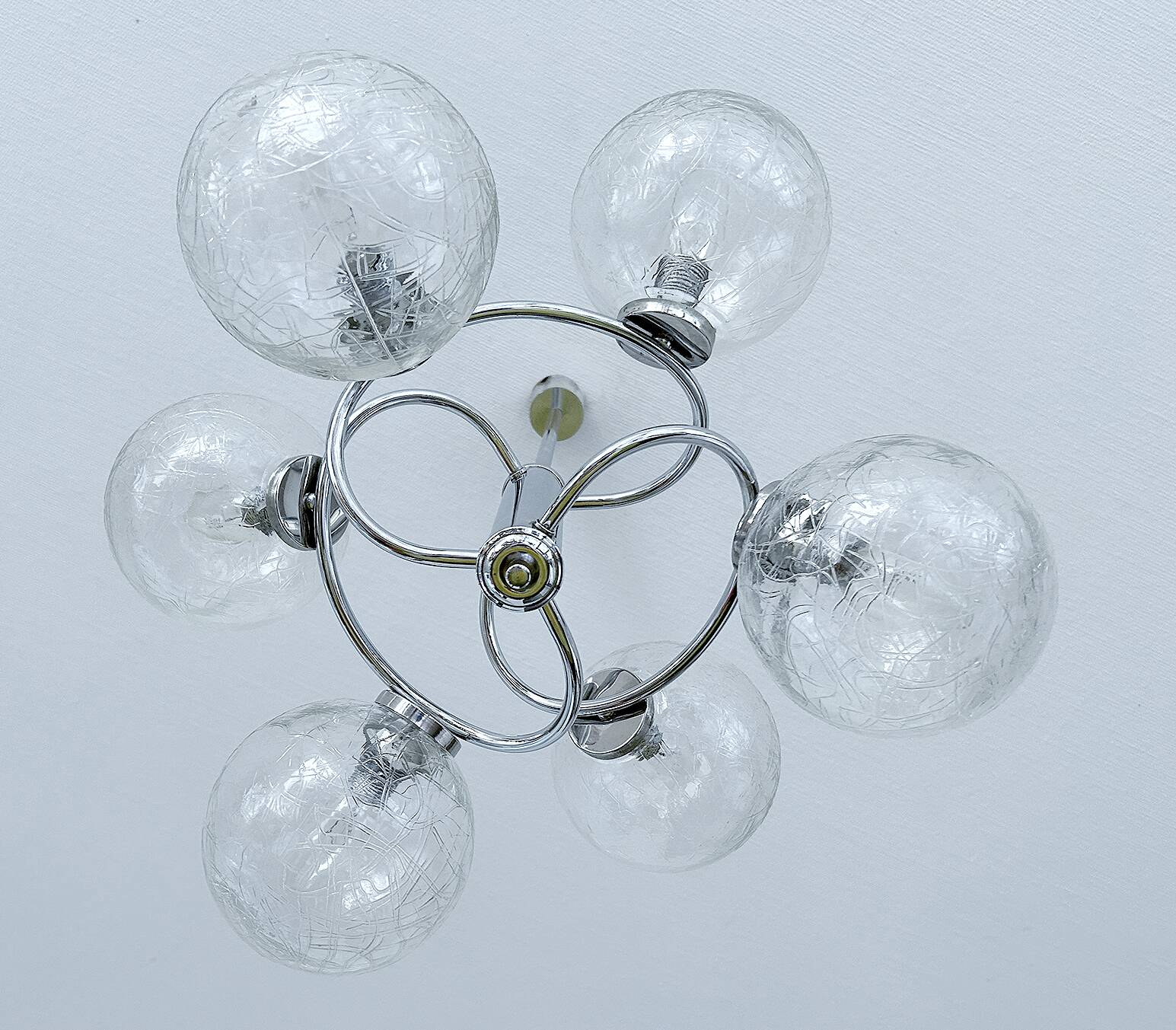 Vintage 70 Chrome Glass Suspension