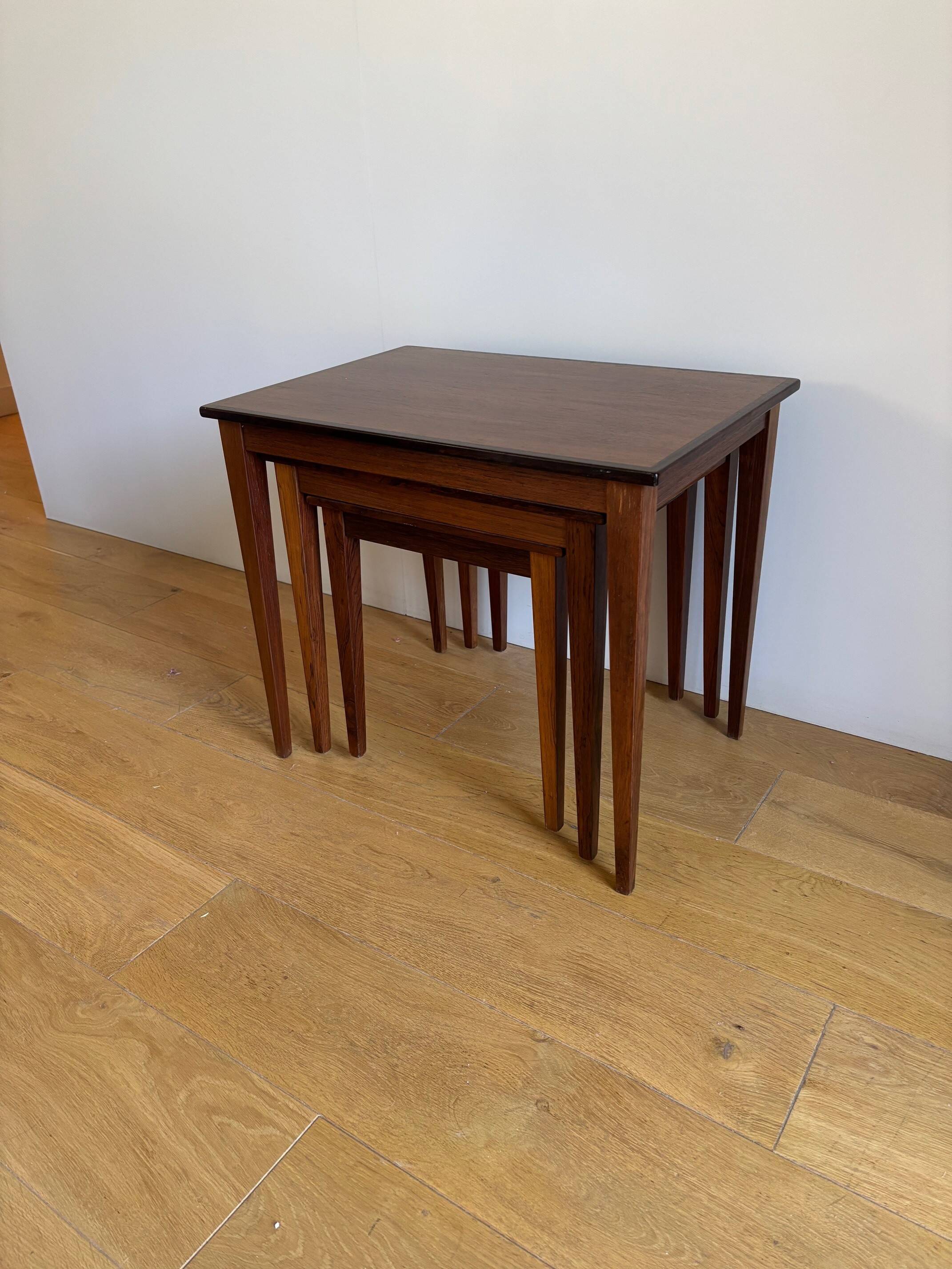 3 rosewood nesting tables - Denmark 1960s