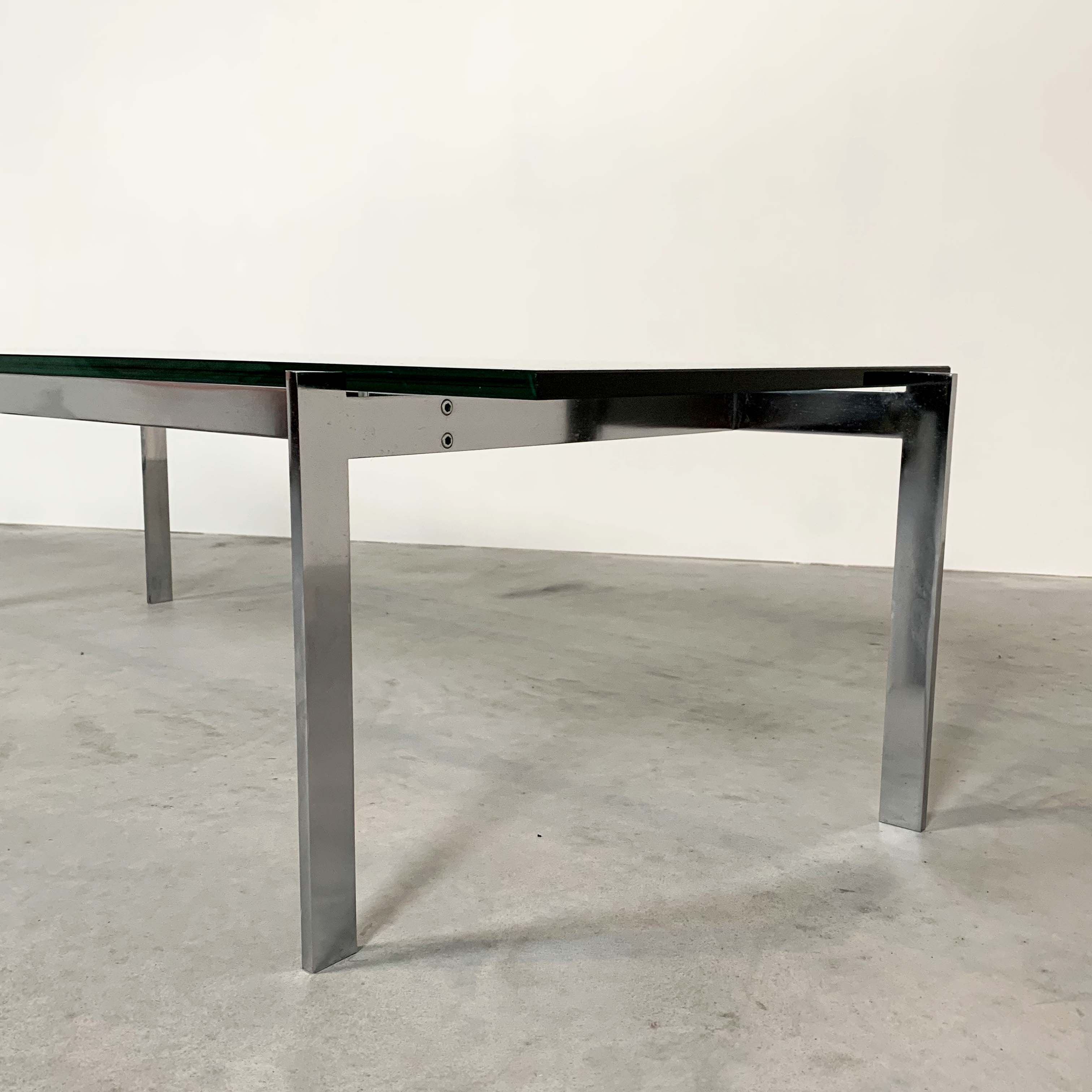 Danish chrome and glass coffee table 1960