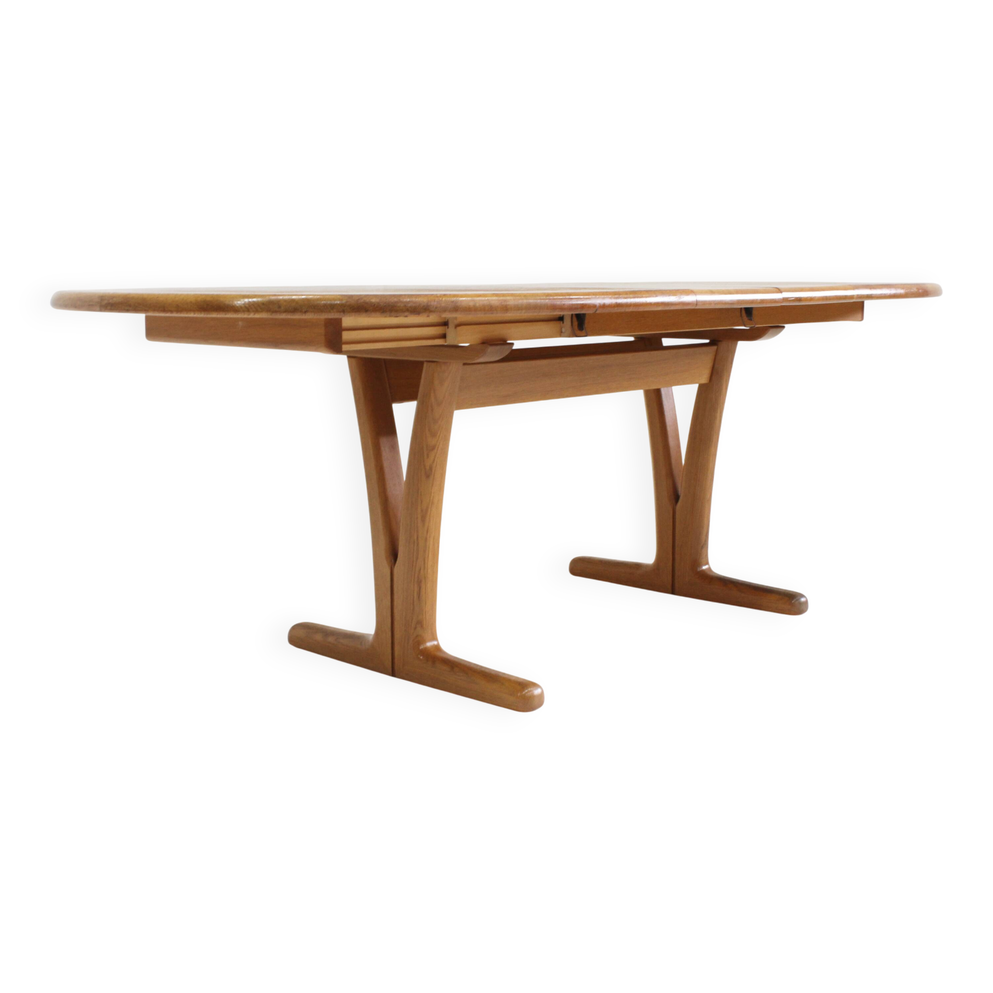 Vintage Danish extendable dining table solid wood Holstebro Mobilfabrik