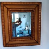 Miroir mural en rotin, osier et bois