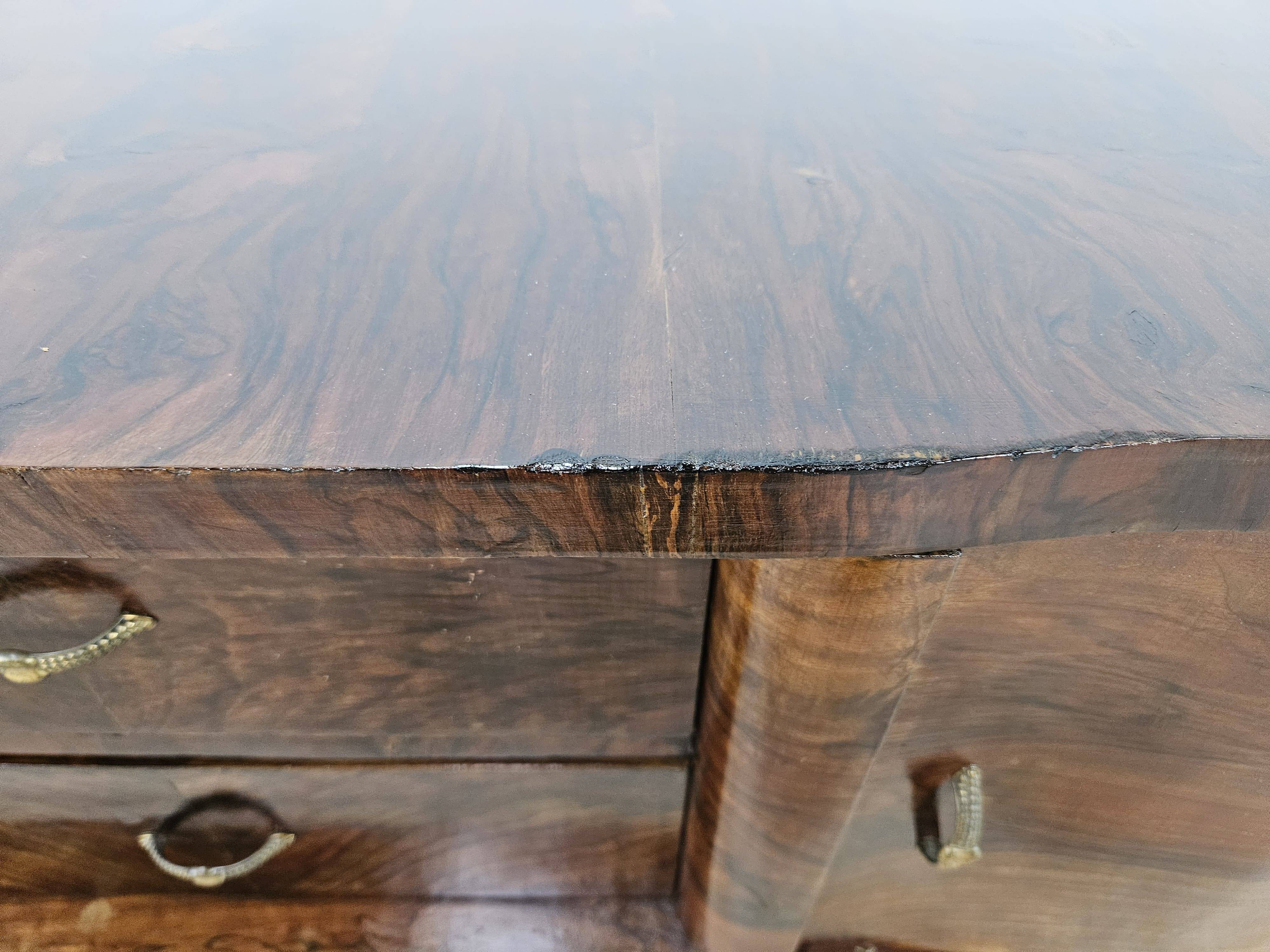 Art Decò console in mahogany burl