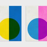 2 geometric art prints