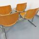 Suite of 4 vintage Giancarlo Piretti benches for Castelli in wood and aluminum