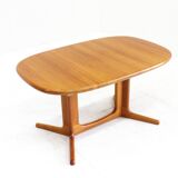 Vintage Glostrup Danish oval extendable dining table solid teak 1960s