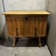 Vintage rattan bar cabinet by Dlg Audoux Minet