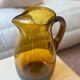 Vintage European Amber Blown Glass Carafe Vase, 1950s-60s