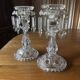 Pair of large Baccarat crystal candlesticks with pendants, a rare choice.