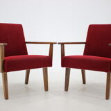 1960s Pair of Beech Armchairs, Czechoslovakia