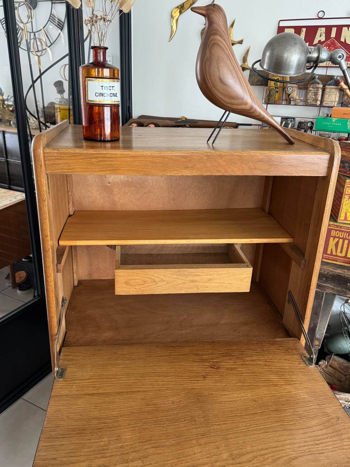 Vintage wooden secretary desk from the 50s