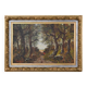 Important painting "Stroll in the Underwood", oil on canvas, signed L. Gourdon – 1896
