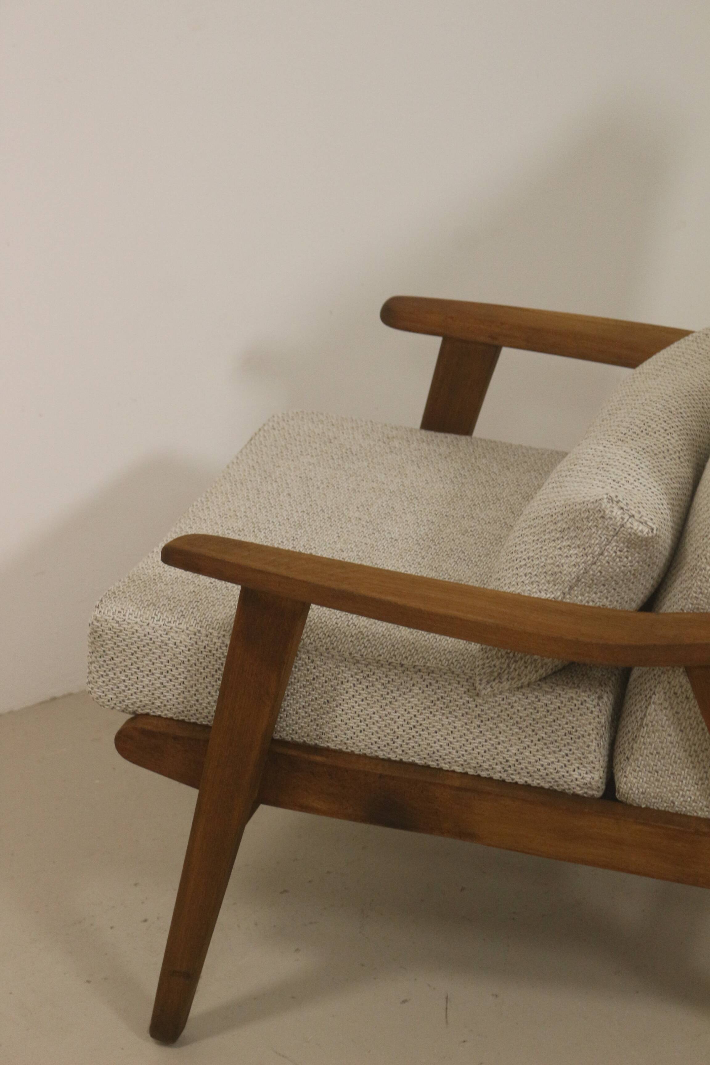 Scandinavian armchair 1960 rounded armrests