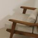 Scandinavian armchair 1960 rounded armrests