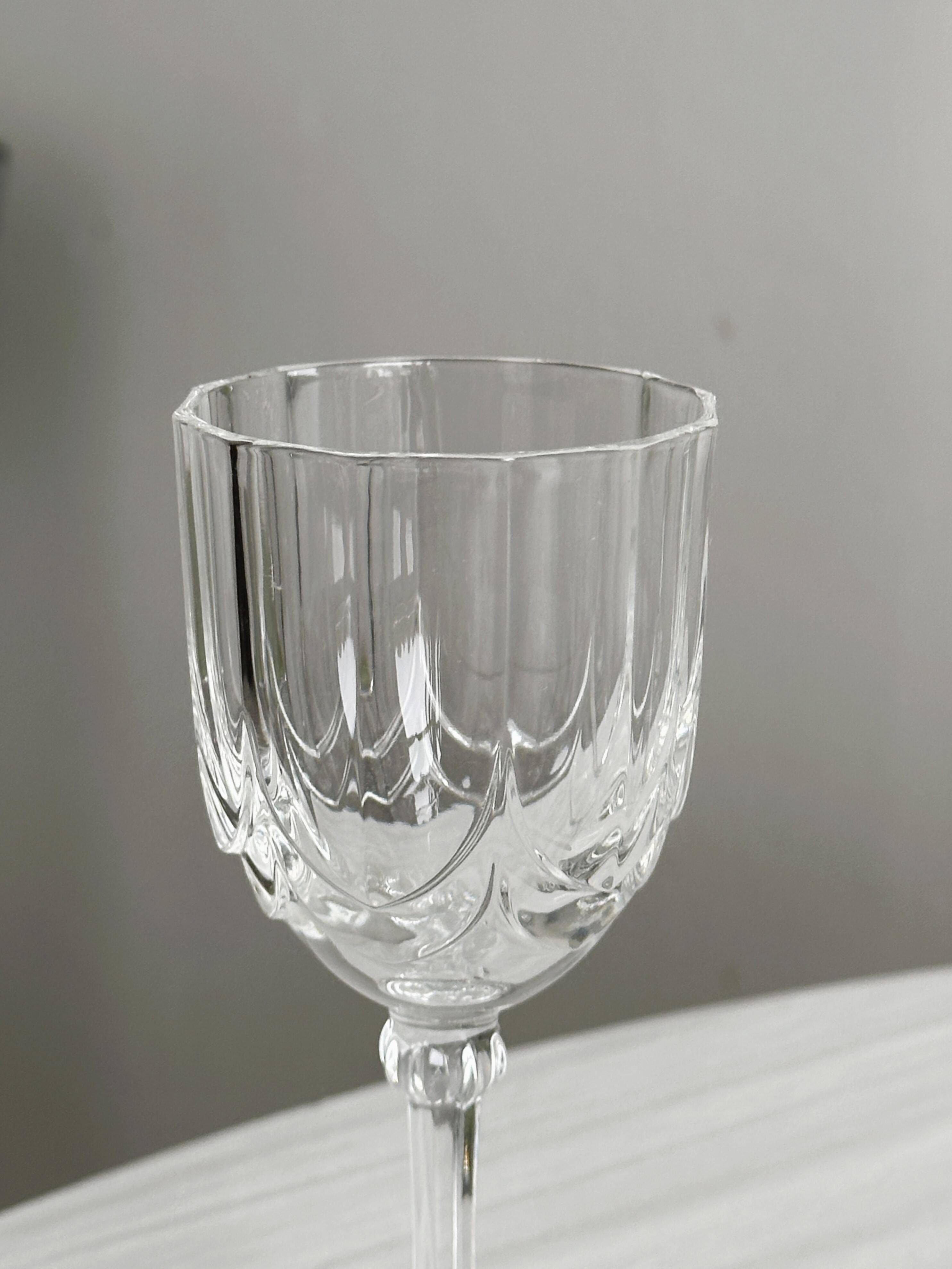 6 Vintage Clear Glass Shot Glasses