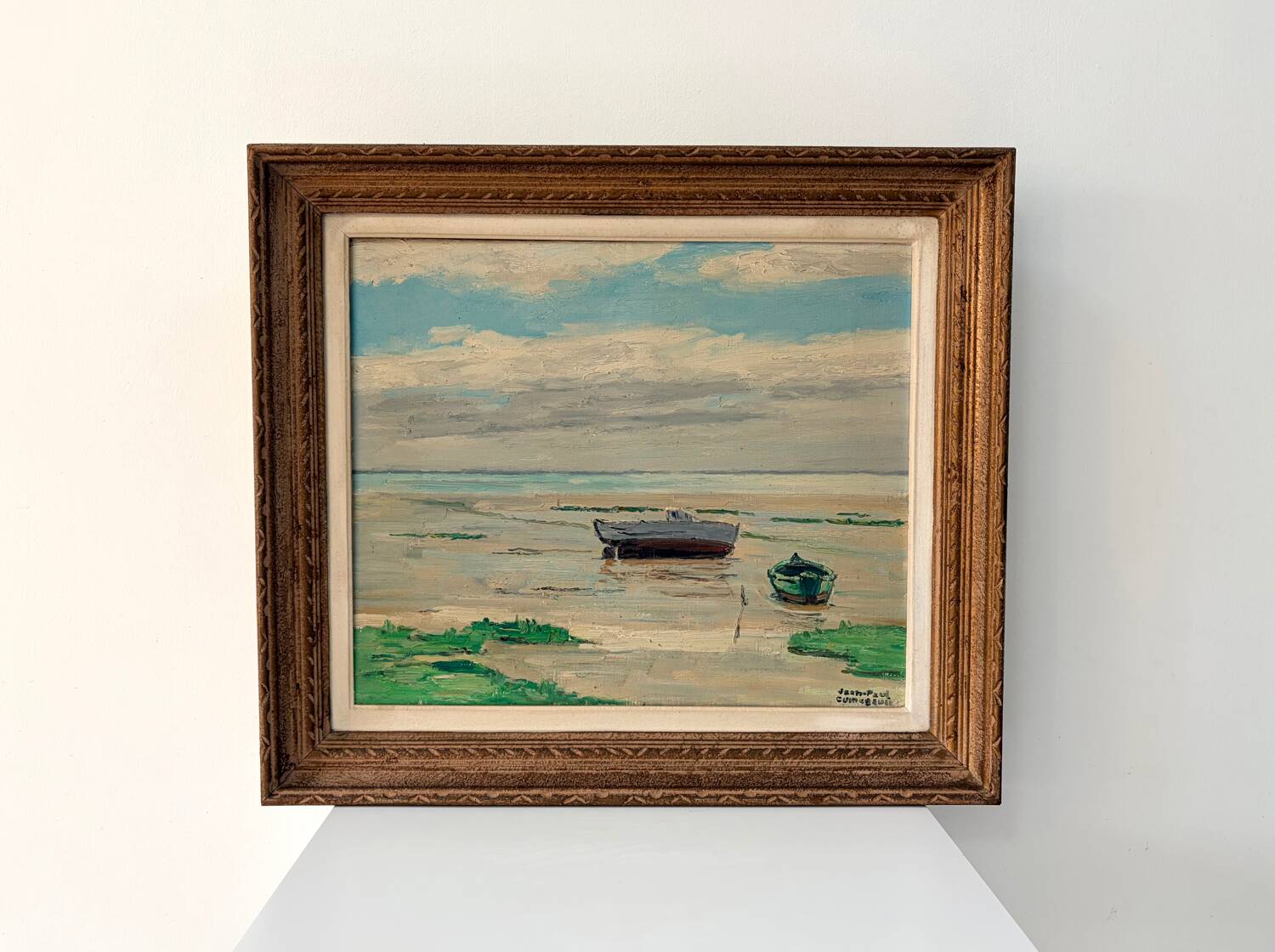 Marine painting by JP. Guinegault - Oil on canvas & gilded frame 60 x 70cm