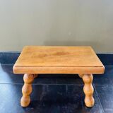 Vintage turned wooden foot stool/step stool