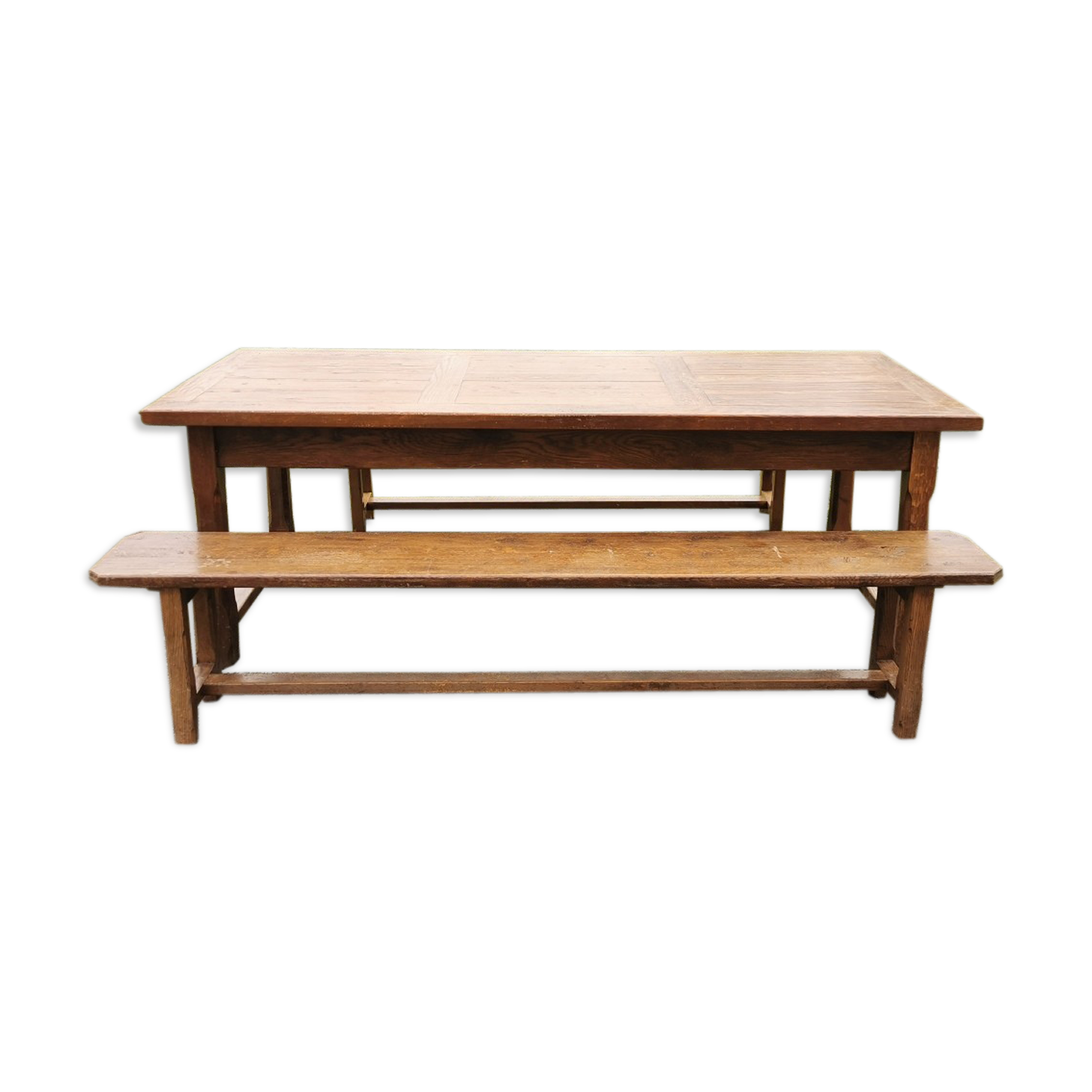 Farm table and benches, 70s