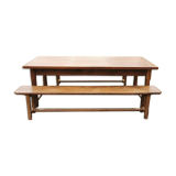 Farm table and benches, 70s