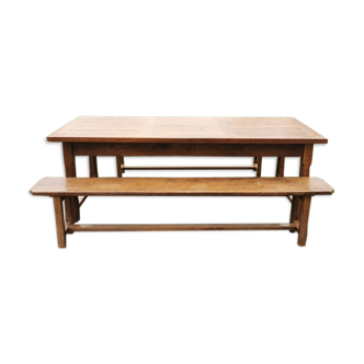 Farm table and benches, 70s