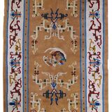 Vintage chinese art deco handmade carpet 120cm x 213cm 1960s, 1c429