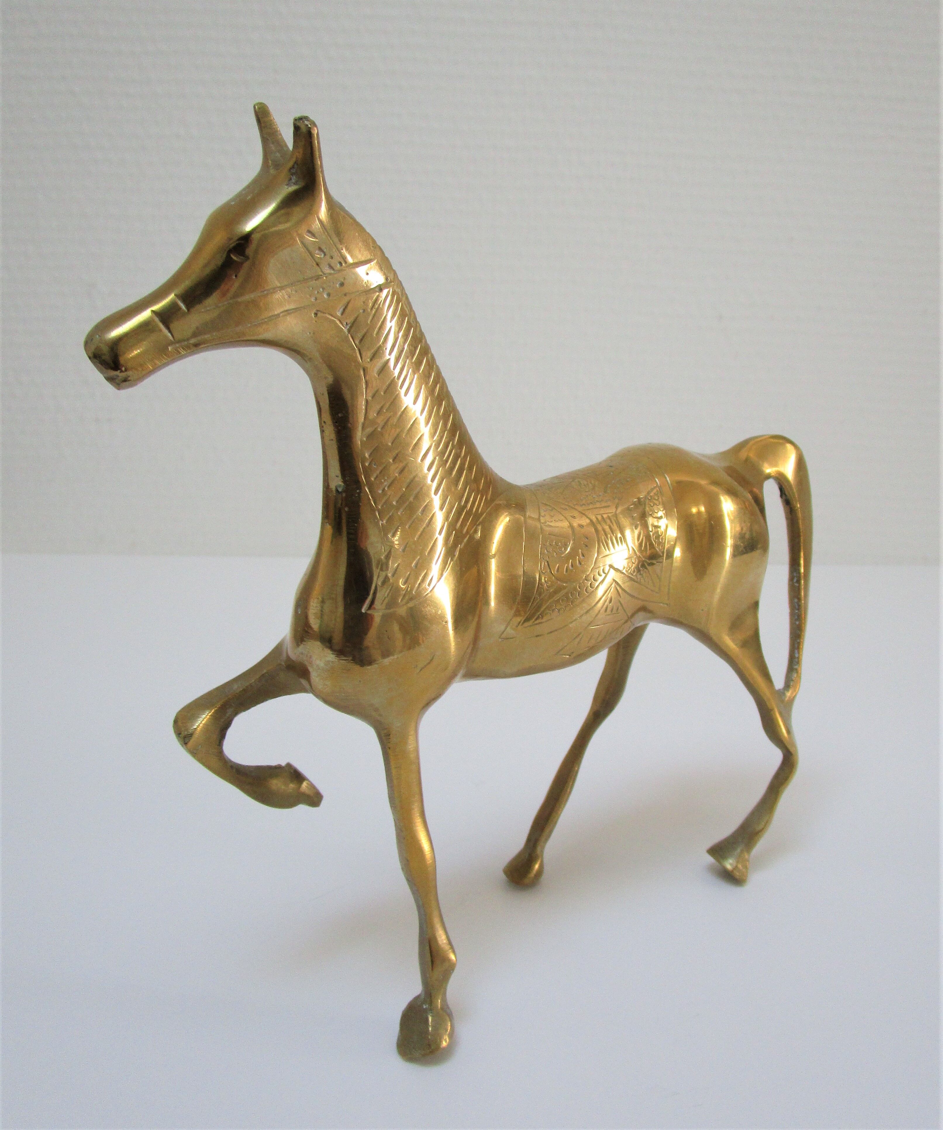 Vintage solid brass horse