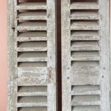 Set of 2 large old louvered shutters