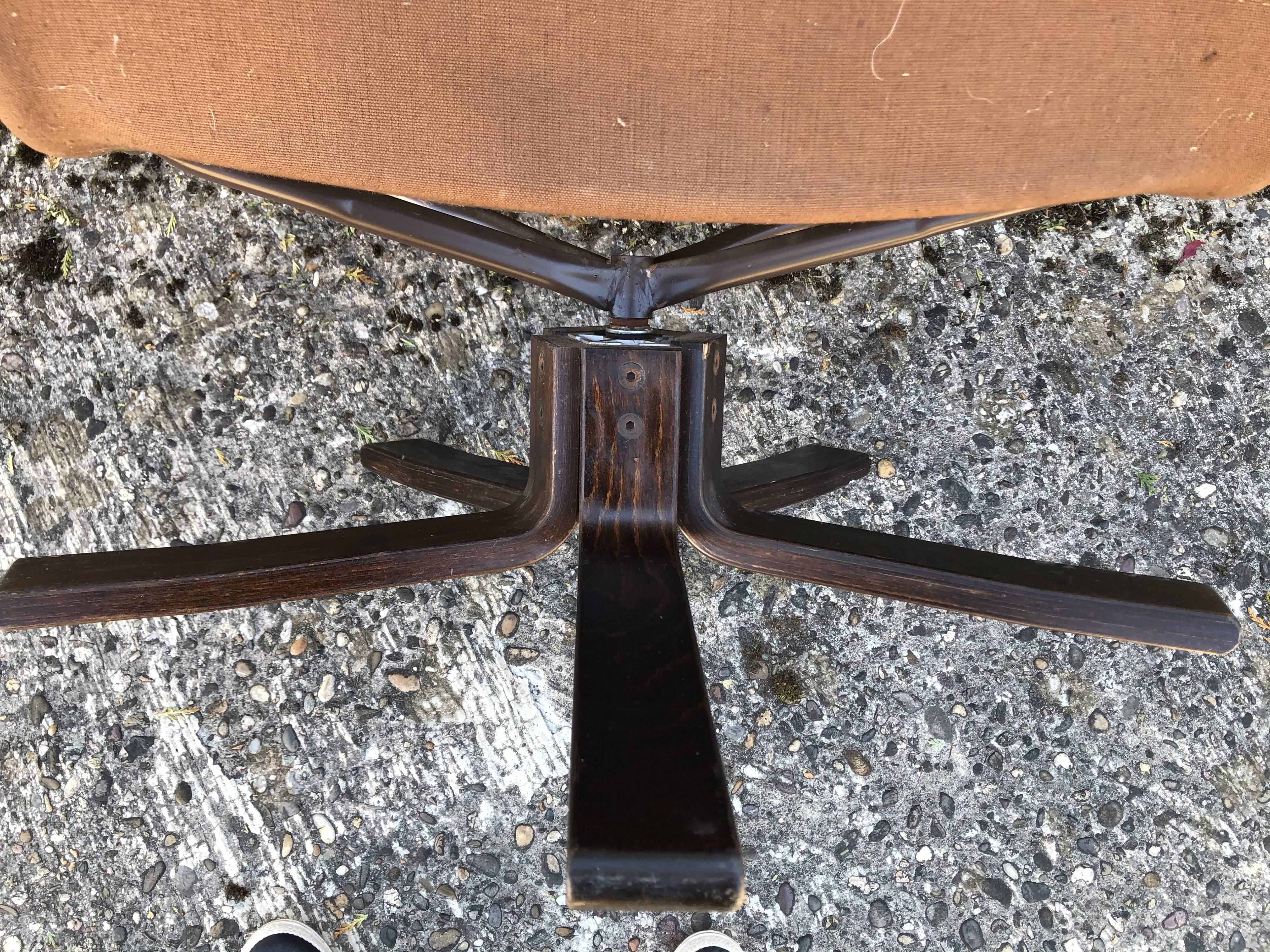 Vintage leather lounge armchair 60s