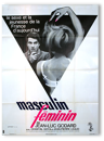 Cinema original poster of female 1967.Masculin, Jean Luc Godard.120x160 cm