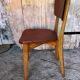 Scandinavian chair wood & skai red 70s vintage
