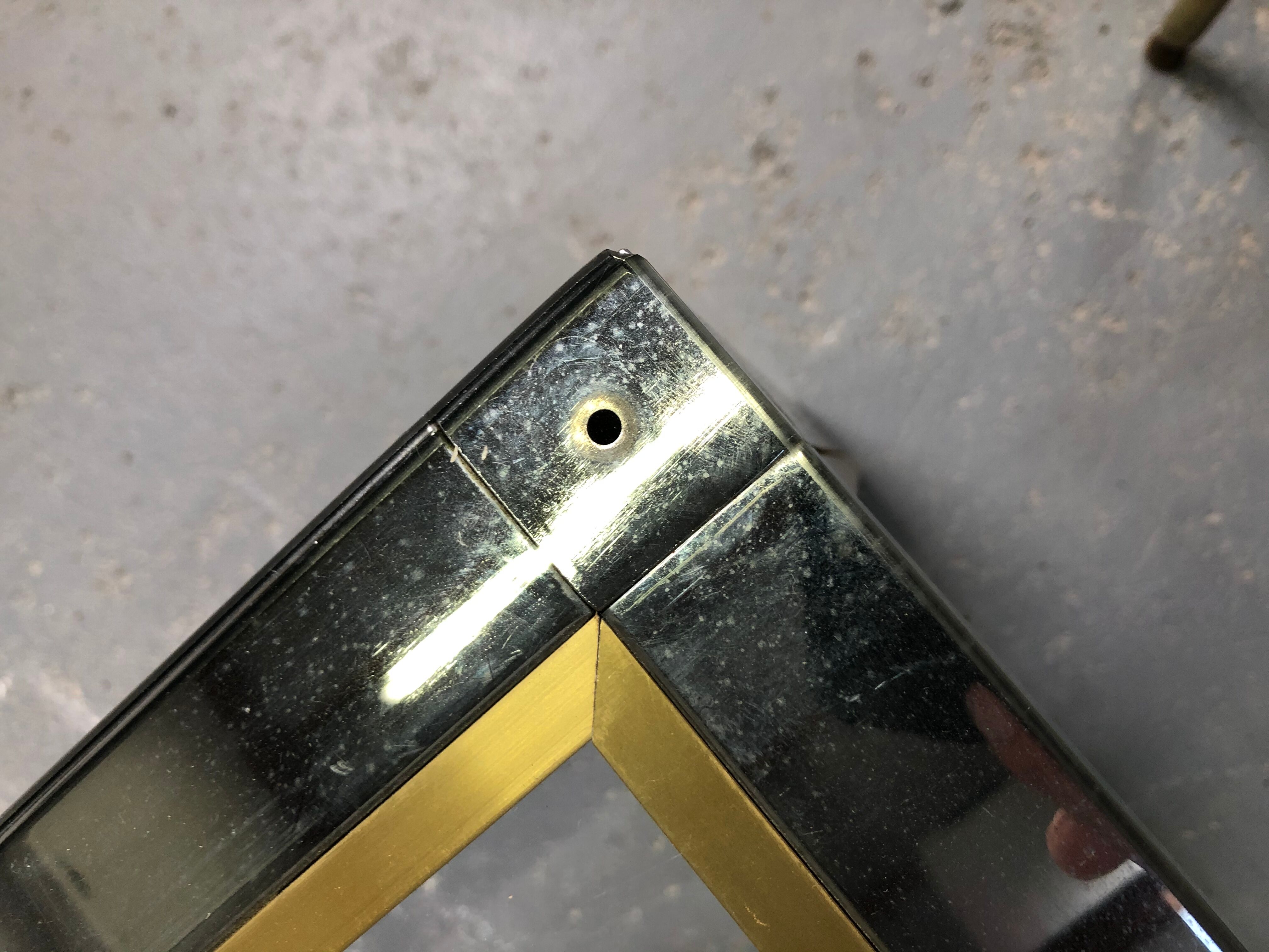 Coffee table chrome brass