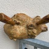 Brutalist coat rack in elm wood