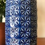 Vase bleu scheurich prisma h30 cm