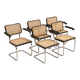 Superbe fauteuil B64 noir de Marcel Breuer (lot de 5)