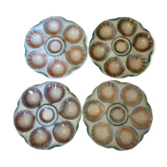 Set of 4 oyster plates Sarreguemines