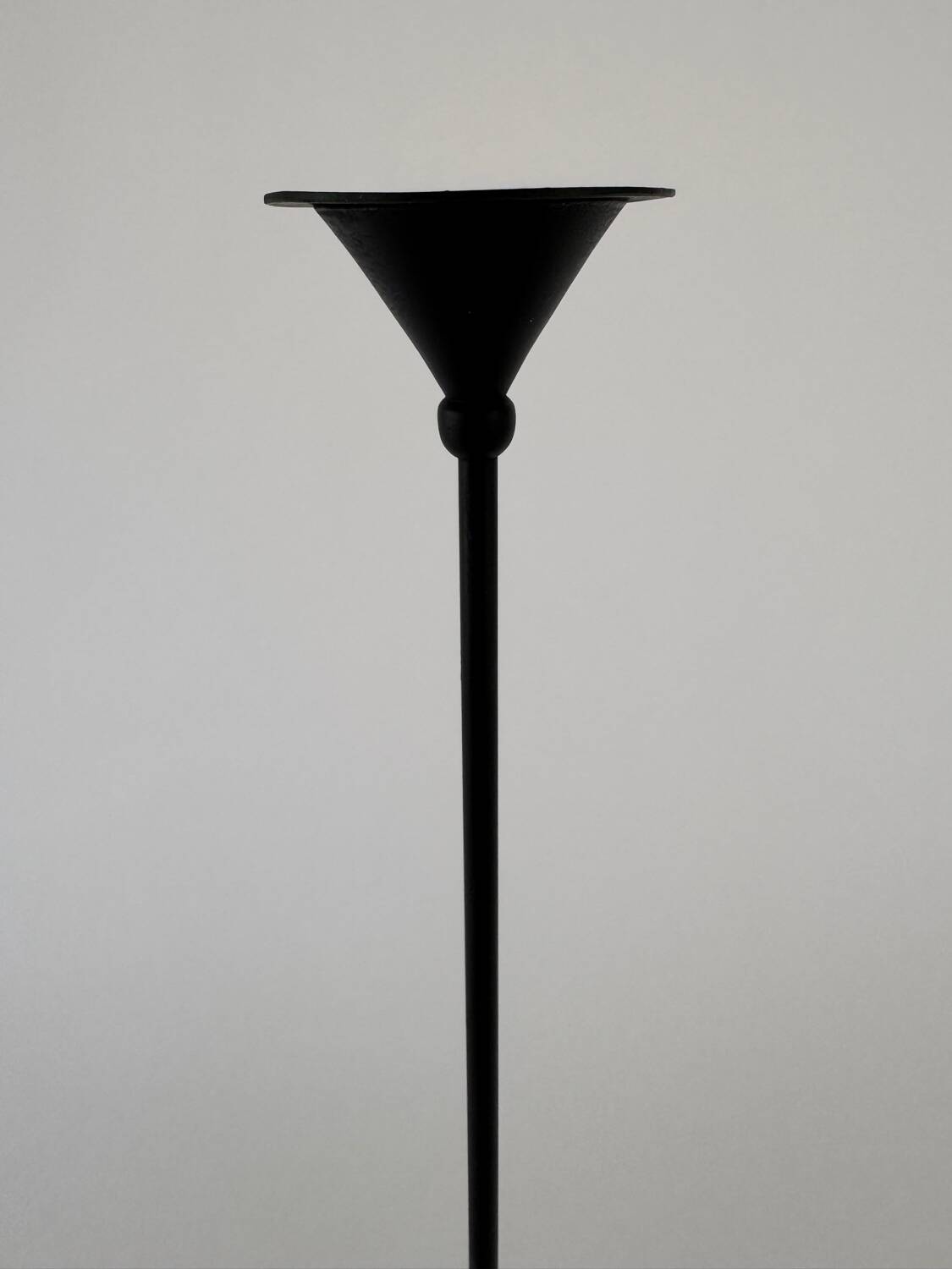 Vintage Post Modern Candle Holder In Black Metal