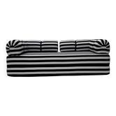 Canapé- lit rayé noir et blanc vintage