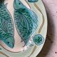 Plat poissons vintage céramique signé